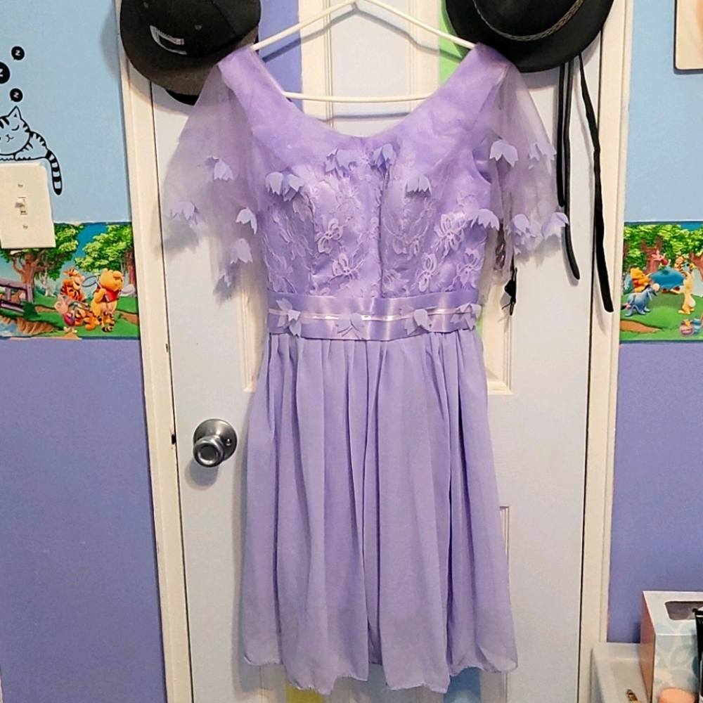 Purple Laced Prom Dress